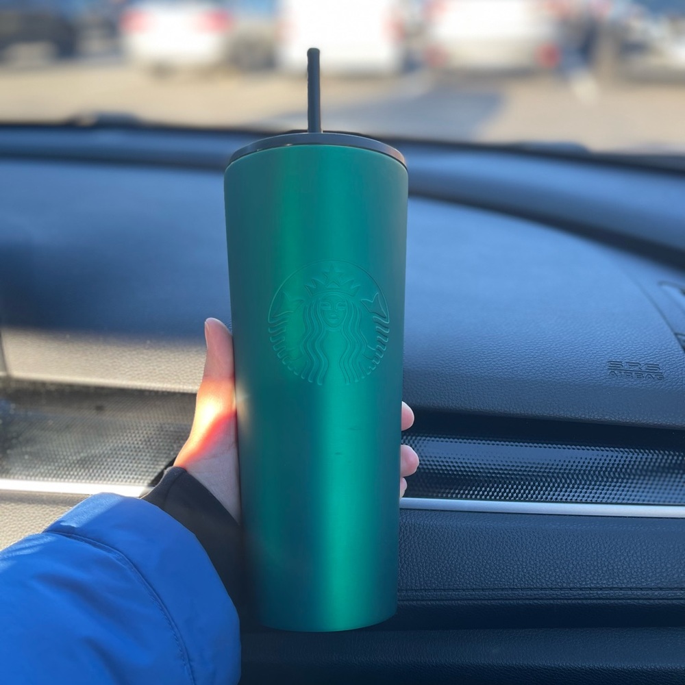 Christmas seasonal Starbucks Tumbler 24oz forest green